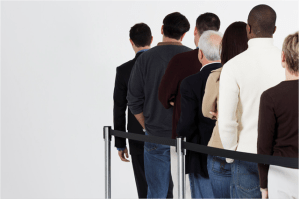 waiting in line